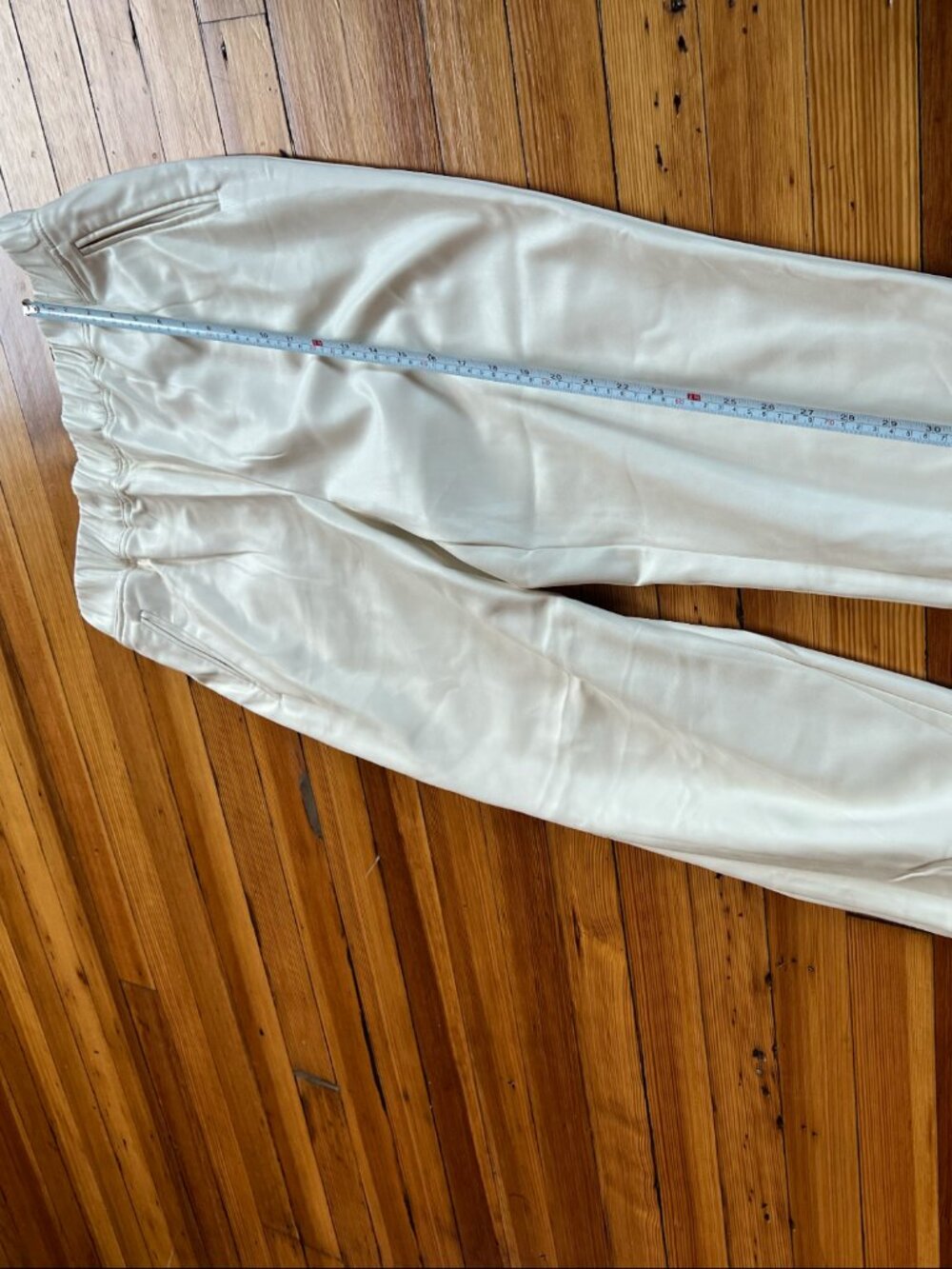 INC International Concepts Faux Leather Joggers | Cream Beige | Size Medium